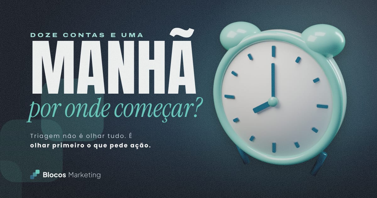 Capa com um despertador marcando oito horas e o texto “DOZE CONTAS E UMA MANHÃ por onde começar?”