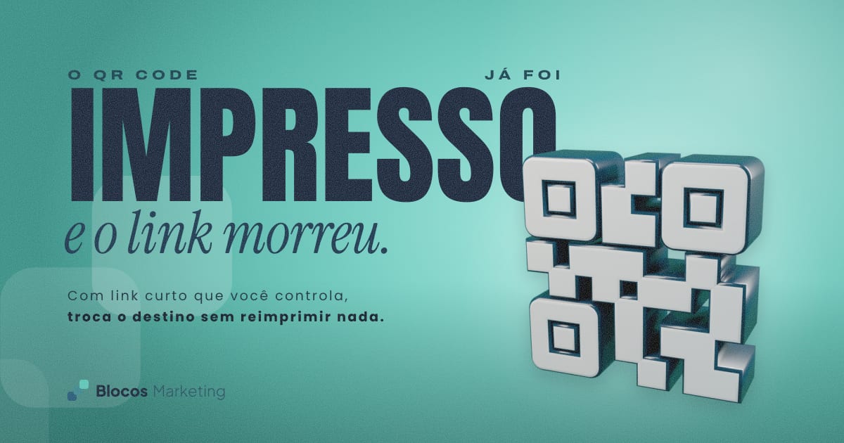 Capa com um QR code em 3D e o texto “O QR CODE JÁ FOI IMPRESSO e o link morreu.”